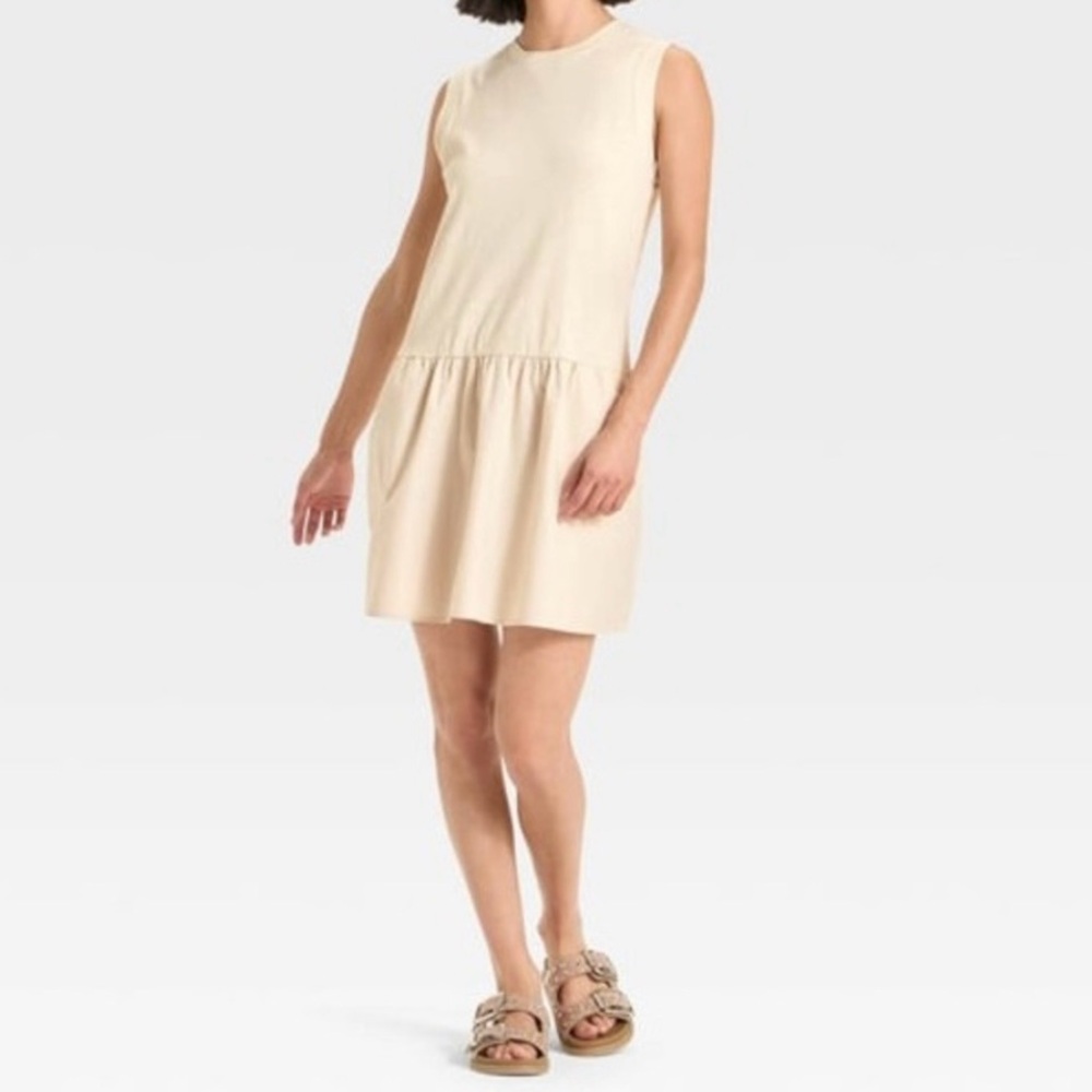Universal Thread Tan Mini Shift Dress Women's M - Picture 4 of 6